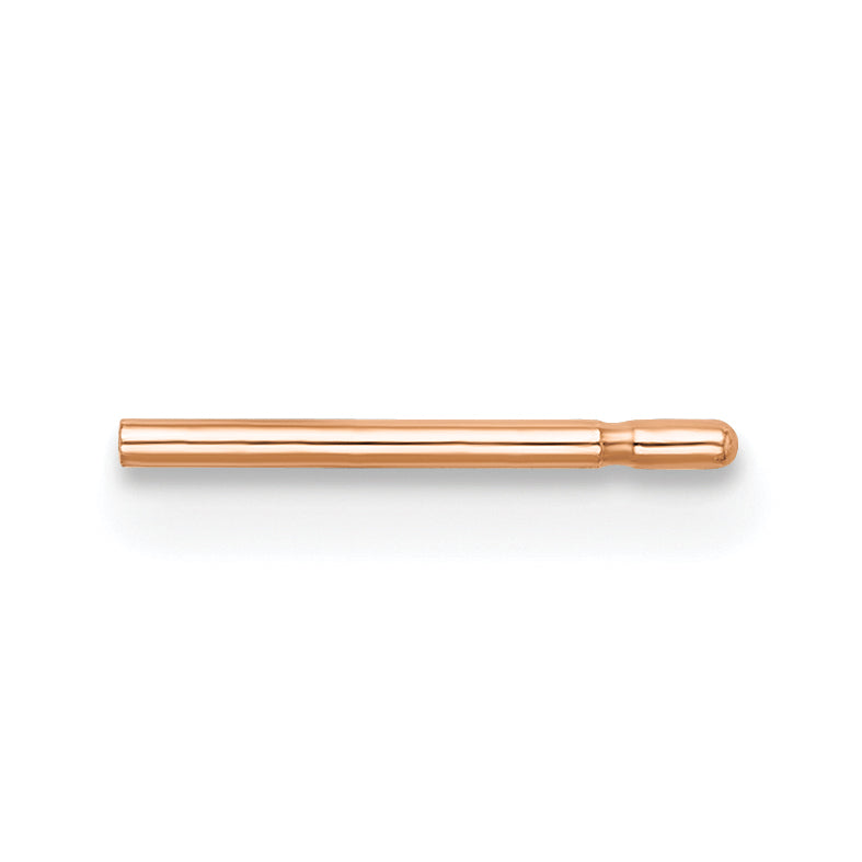 14K Roségold 14krg Einfach Notched Friction Stecker