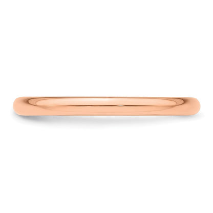 14K Roségold Ehering, 2 mm, halbrund