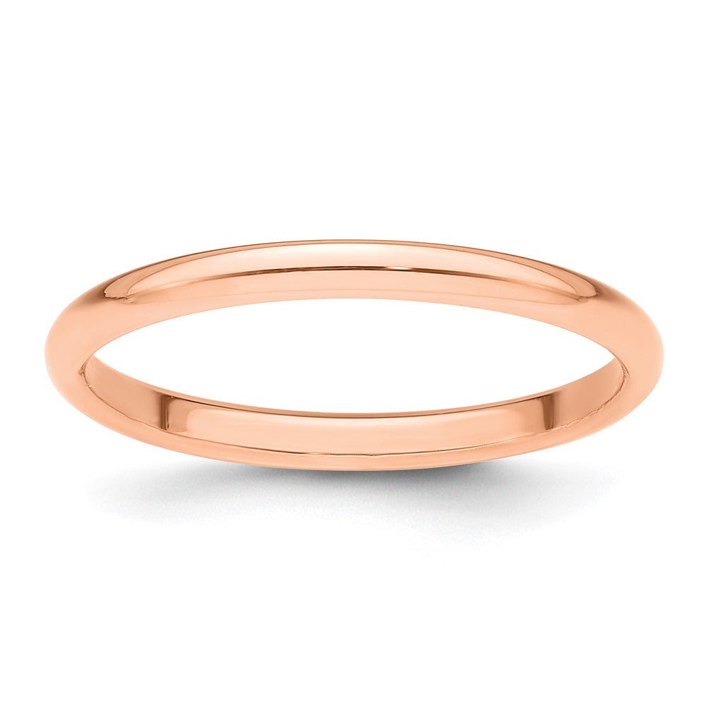 14K Roségold Ehering, 2 mm, halbrund