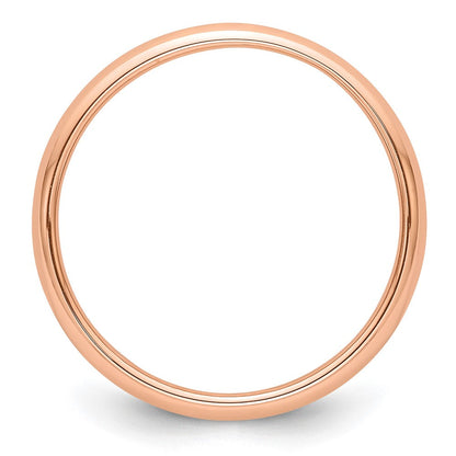 14k Roségold 3 mm halbrunder Ehering