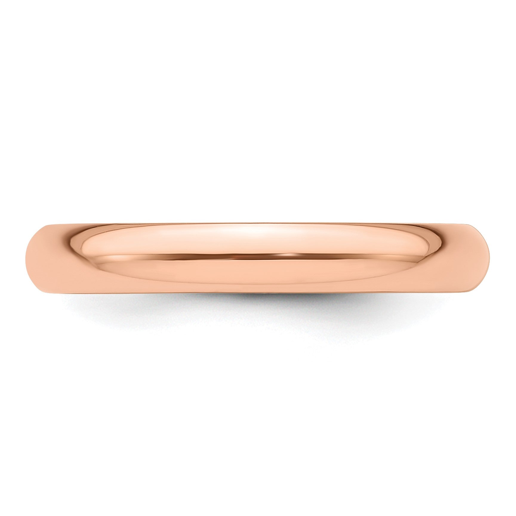14k Roségold 3 mm halbrunder Ehering