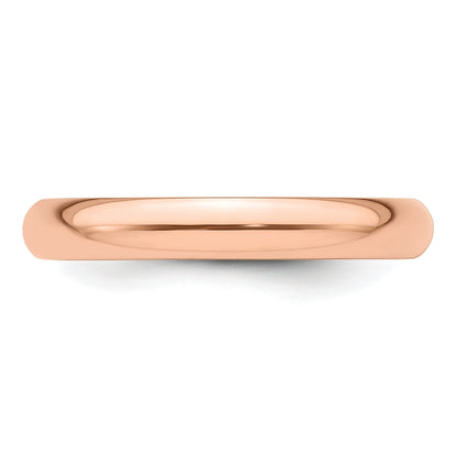 14k Roségold 3 mm halbrunder Ehering