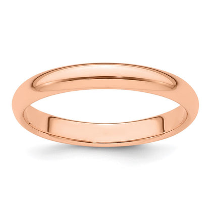 14k Roségold 3 mm halbrunder Ehering