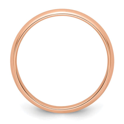 14K Roségold 4 mm Halbrund-Ehering