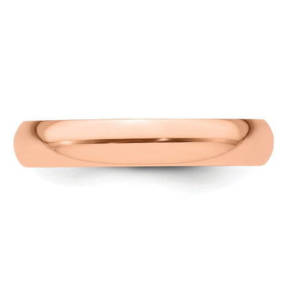 14K Roségold 4 mm Halbrund-Ehering