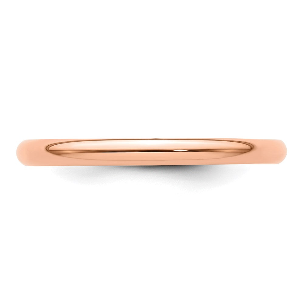 14K Roségold 2 mm Leichter Halbrund Ehering