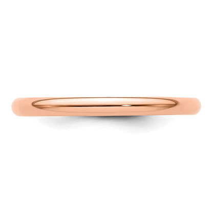 14K Roségold 2 mm Leichter Halbrund Ehering