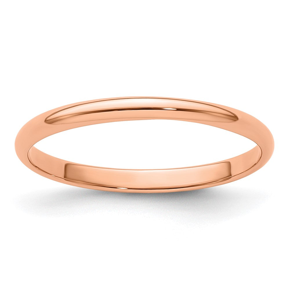 14K Roségold 2 mm Leichter Halbrund Ehering