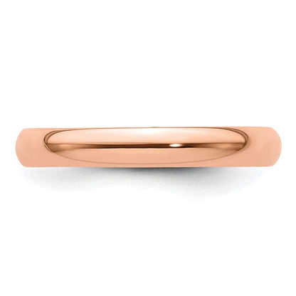 585 Roségold 3 mm Leichter Halbrund-Ehering, Größe 4,5