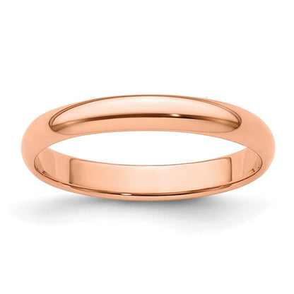 585 Roségold 3 mm Leichter Halbrund-Ehering, Größe 4,5