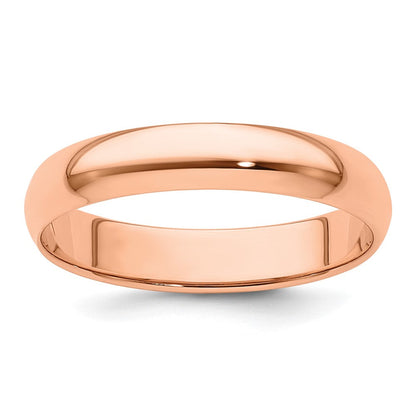 14K Roségold 4 mm leichter Halbrund-Ehering