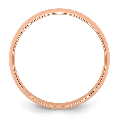 14K Roségold 5mm leichtgewichtiger halbrunder Ehering