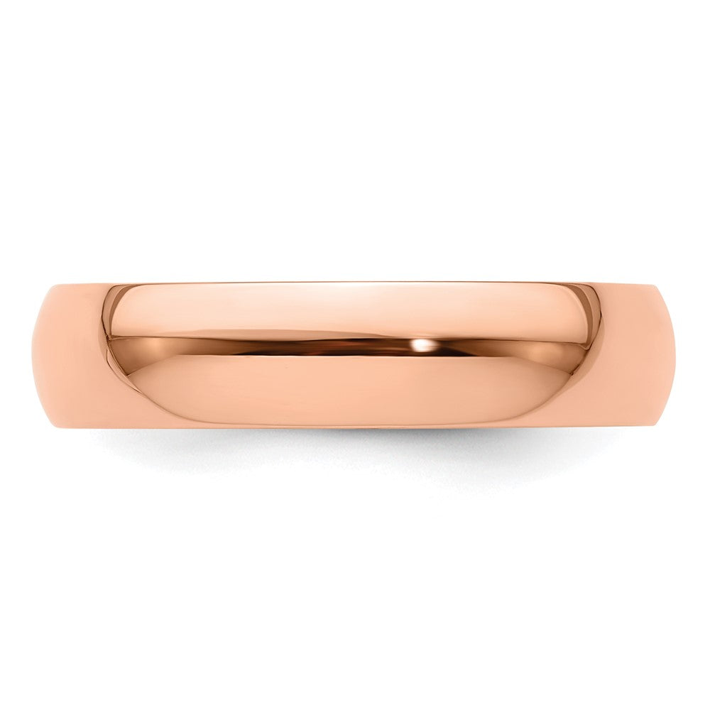 14K Roségold 5mm leichtgewichtiger halbrunder Ehering