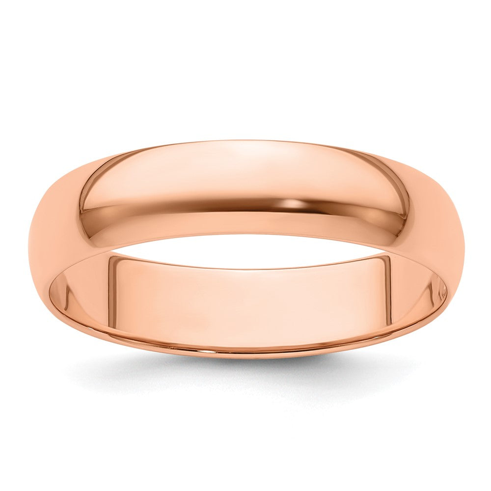 14K Roségold 5mm leichtgewichtiger halbrunder Ehering