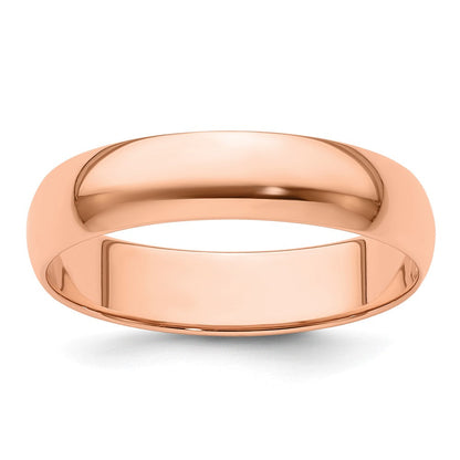 14K Roségold 5mm leichtgewichtiger halbrunder Ehering