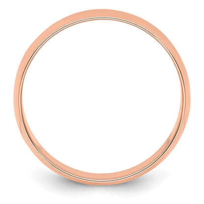 18K Roségold 6mm Leicht Halb Rund Ehering Ring