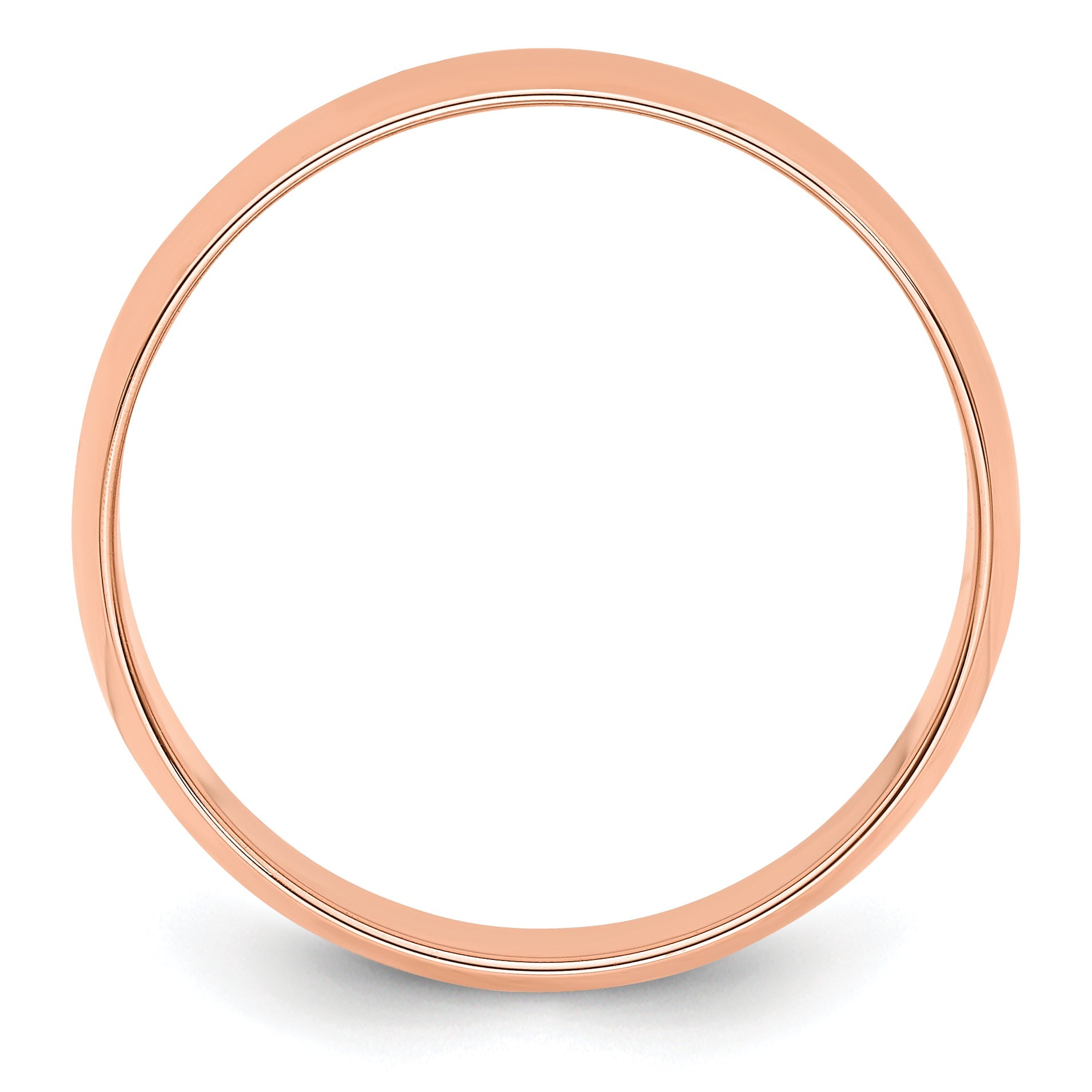 14K Roségold 6 mm leichter halbrunder Ehering