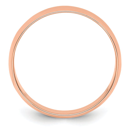 14K Roségold 6 mm leichter halbrunder Ehering