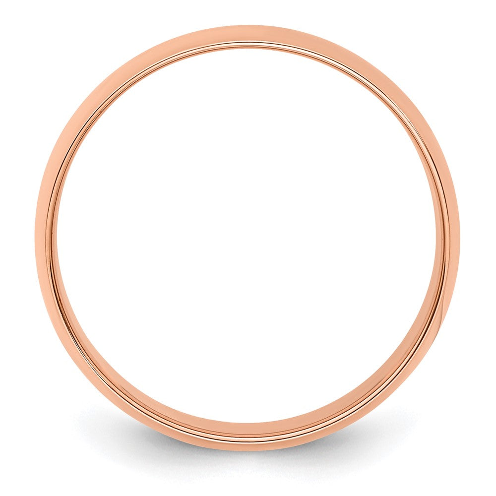 14K Roségold 8 mm leichter, halbrunder Ehering