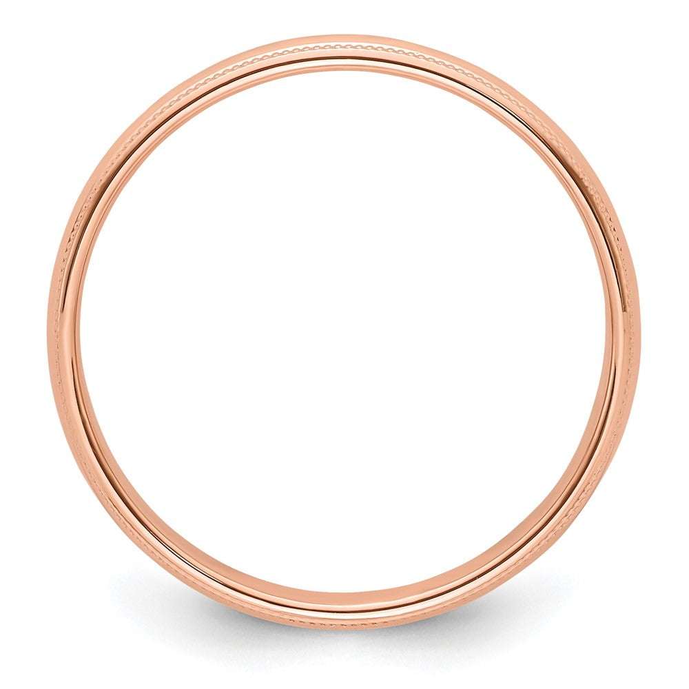 14K Roségold 4 mm Milgrain Halbrund Ehering