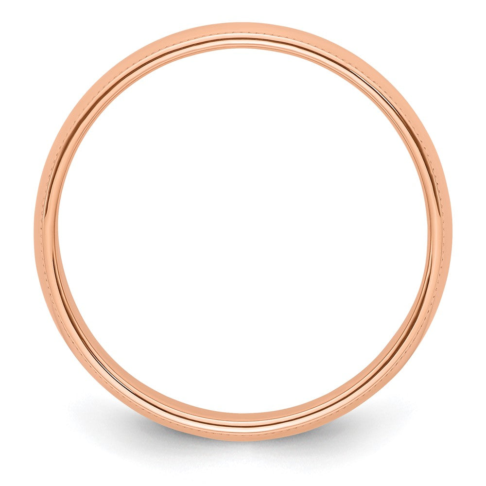 14K Roségold 5 mm Milgrain-Ehering, halbrund