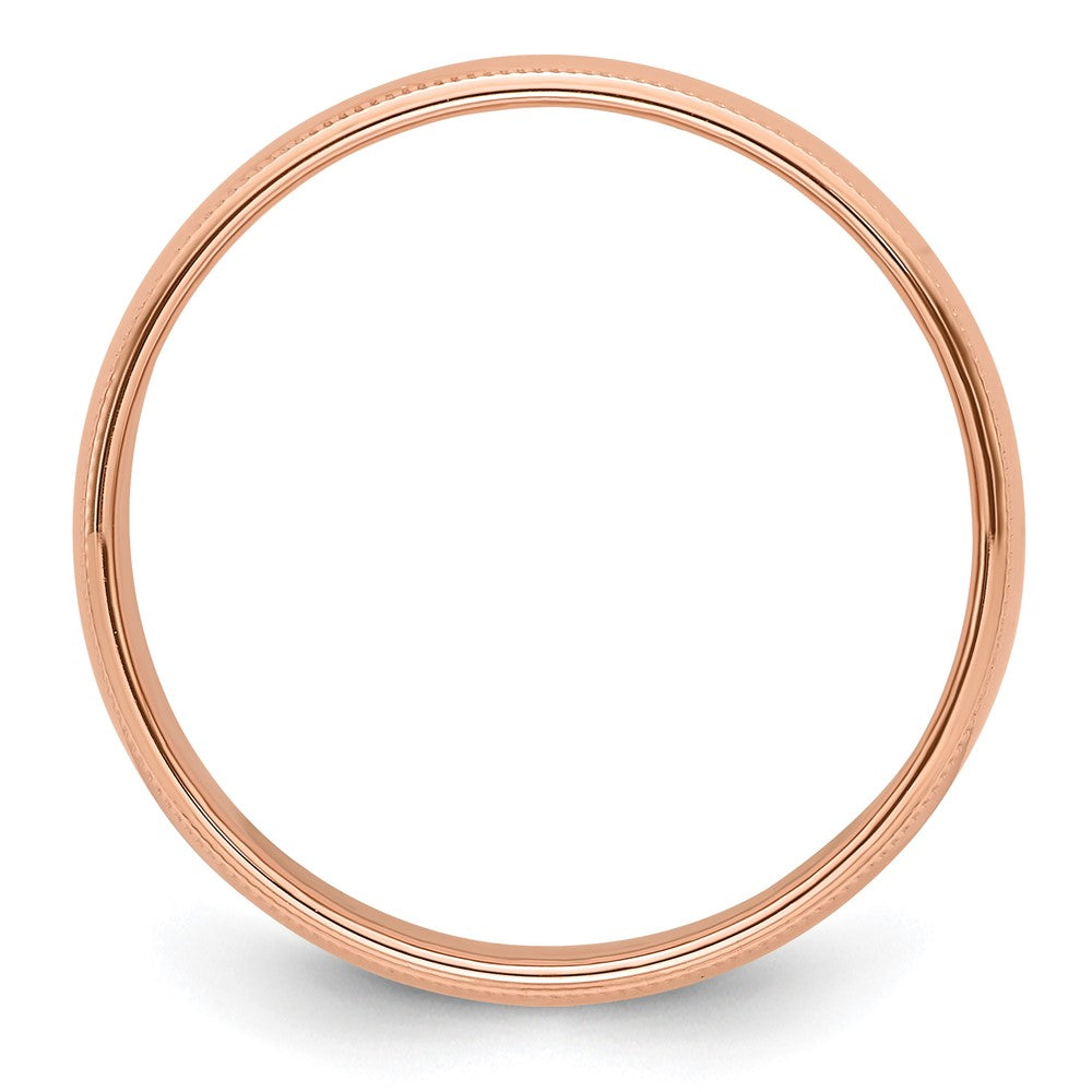 14K Roségold 6 mm Milgrain Halbrund Ehering