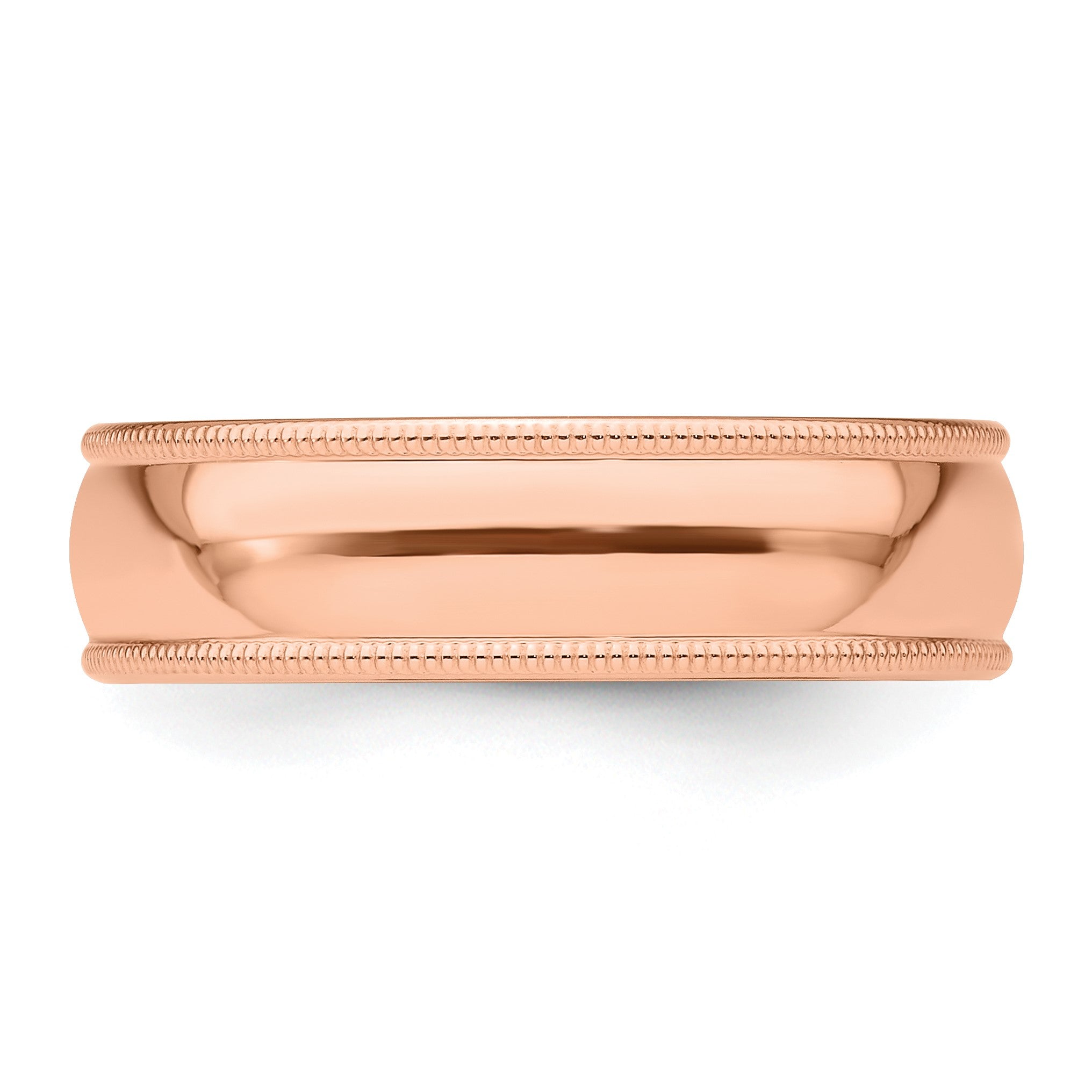 14K Roségold 6 mm Milgrain Halbrund Ehering
