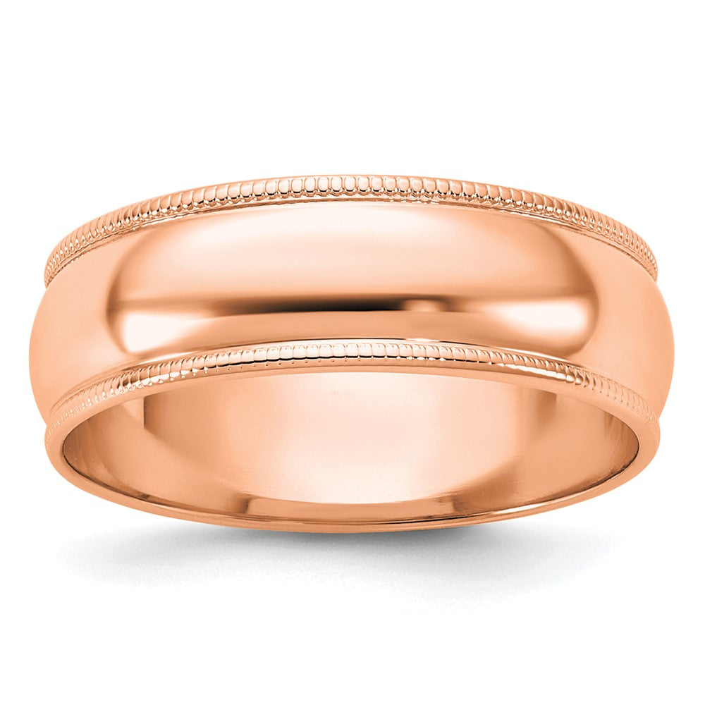 14K Roségold 6 mm Milgrain Halbrund Ehering