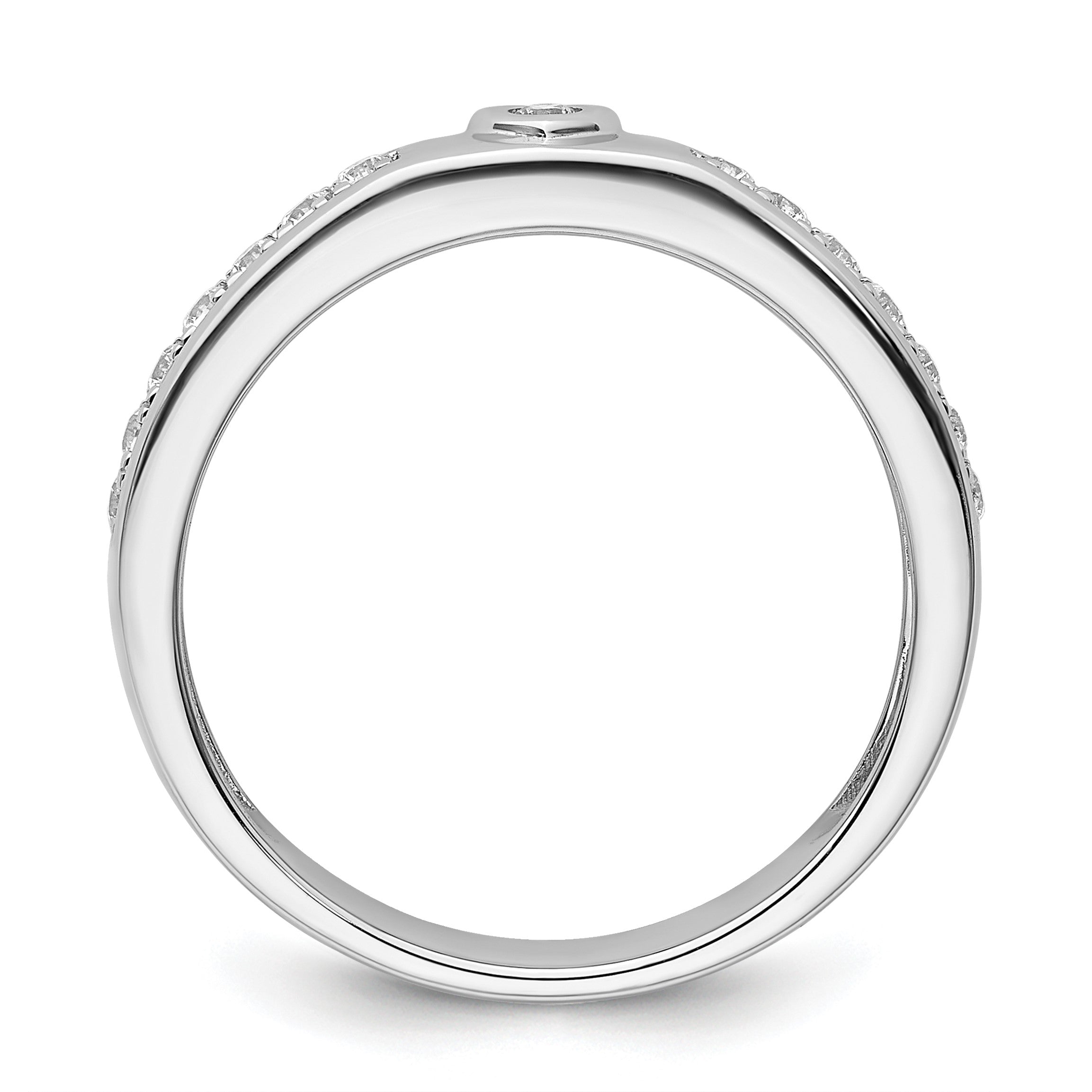 14K Weißgold Herrenring mit Herz-Design und 0,33 ct. Laborgezüchteten Diamanten, VS/SI+ G+
