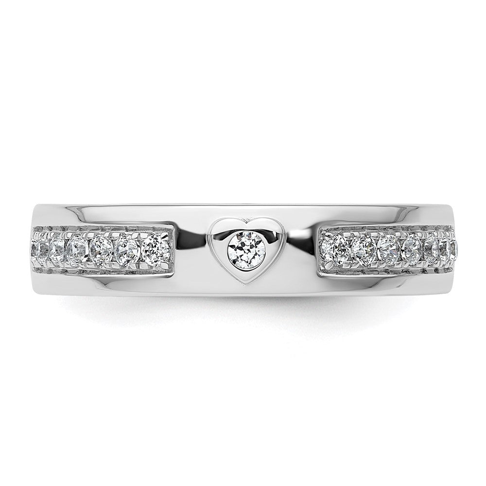 14K Weißgold Herrenring mit Herz-Design und 0,33 ct. Laborgezüchteten Diamanten, VS/SI+ G+