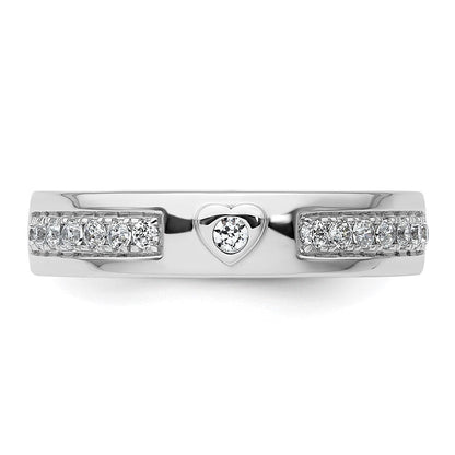 14K Weißgold Herrenring mit Herz-Design und 0,33 ct. Laborgezüchteten Diamanten, VS/SI+ G+