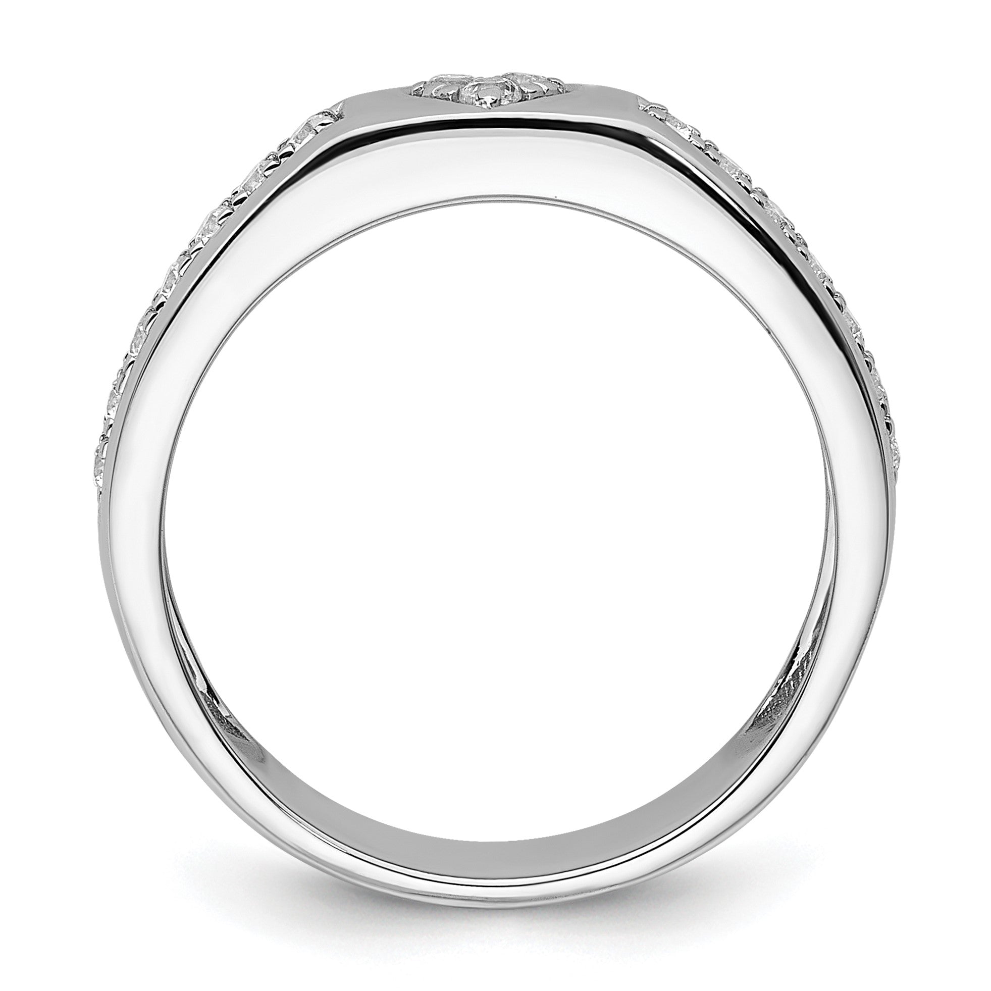 14K Weißgold Ring mit 0,25 ct. Laborgezüchteten Diamanten, VS/SI+ G+, mit ausgeschnittenem Herz, komplett