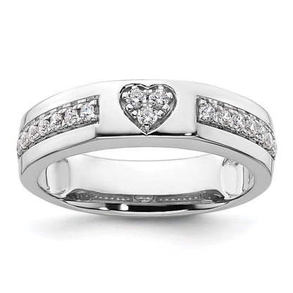 14K Weißgold Ring mit 0,25 ct. Laborgezüchteten Diamanten, VS/SI+ G+, mit ausgeschnittenem Herz, komplett