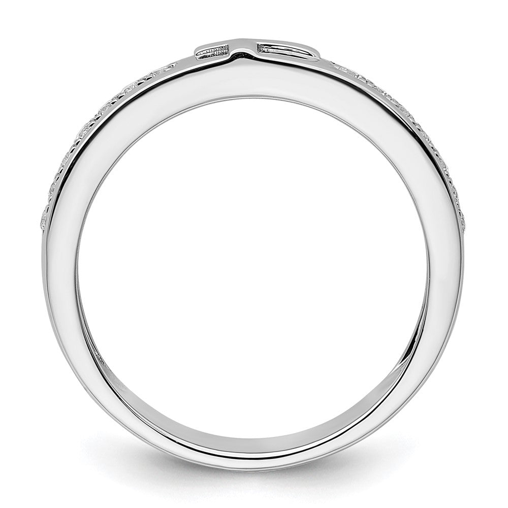 14K Weißgold Ring mit 0,25 ct. im Labor gezüchteten Diamanten VS/SI+ G+, komplett, Herren-Kreuzring