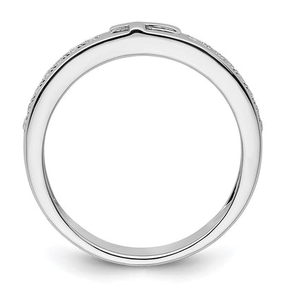 14K Weißgold Ring mit 0,25 ct. im Labor gezüchteten Diamanten VS/SI+ G+, komplett, Herren-Kreuzring