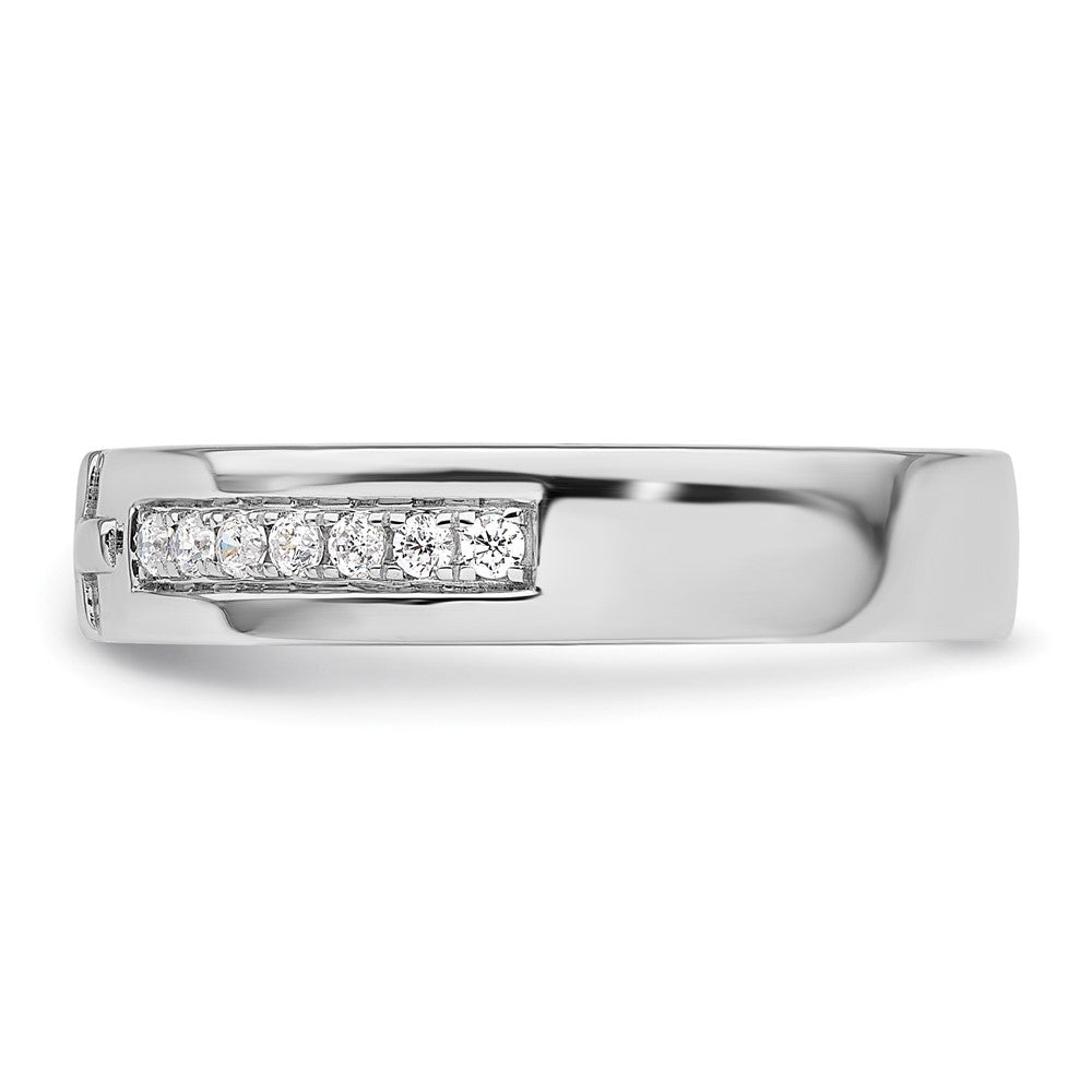 14K Weißgold Ring mit 0,25 ct. im Labor gezüchteten Diamanten VS/SI+ G+, komplett, Herren-Kreuzring
