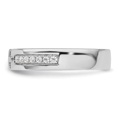 14K Weißgold Ring mit 0,25 ct. im Labor gezüchteten Diamanten VS/SI+ G+, komplett, Herren-Kreuzring