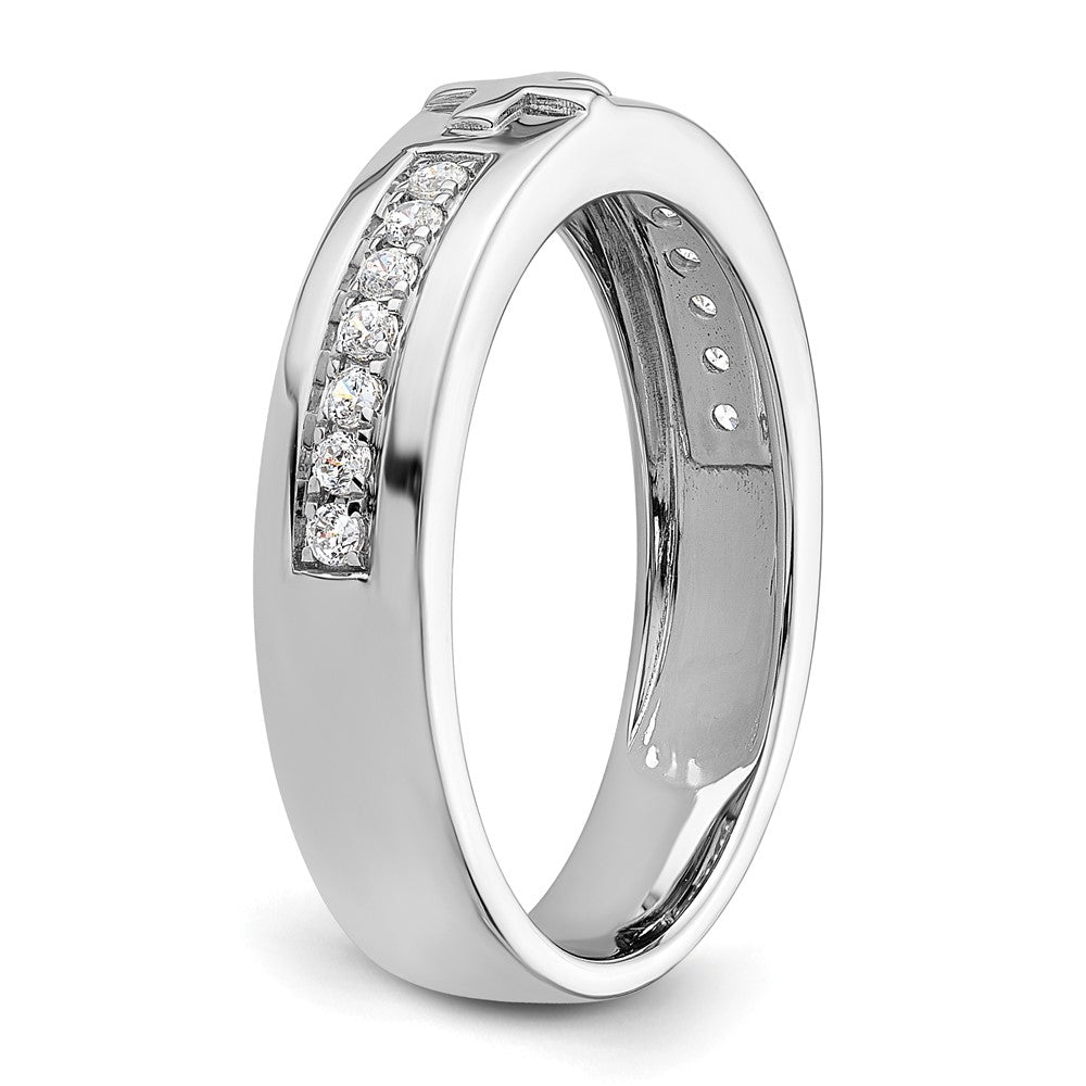 14K Weißgold Ring mit 0,25 ct. im Labor gezüchteten Diamanten VS/SI+ G+, komplett, Herren-Kreuzring