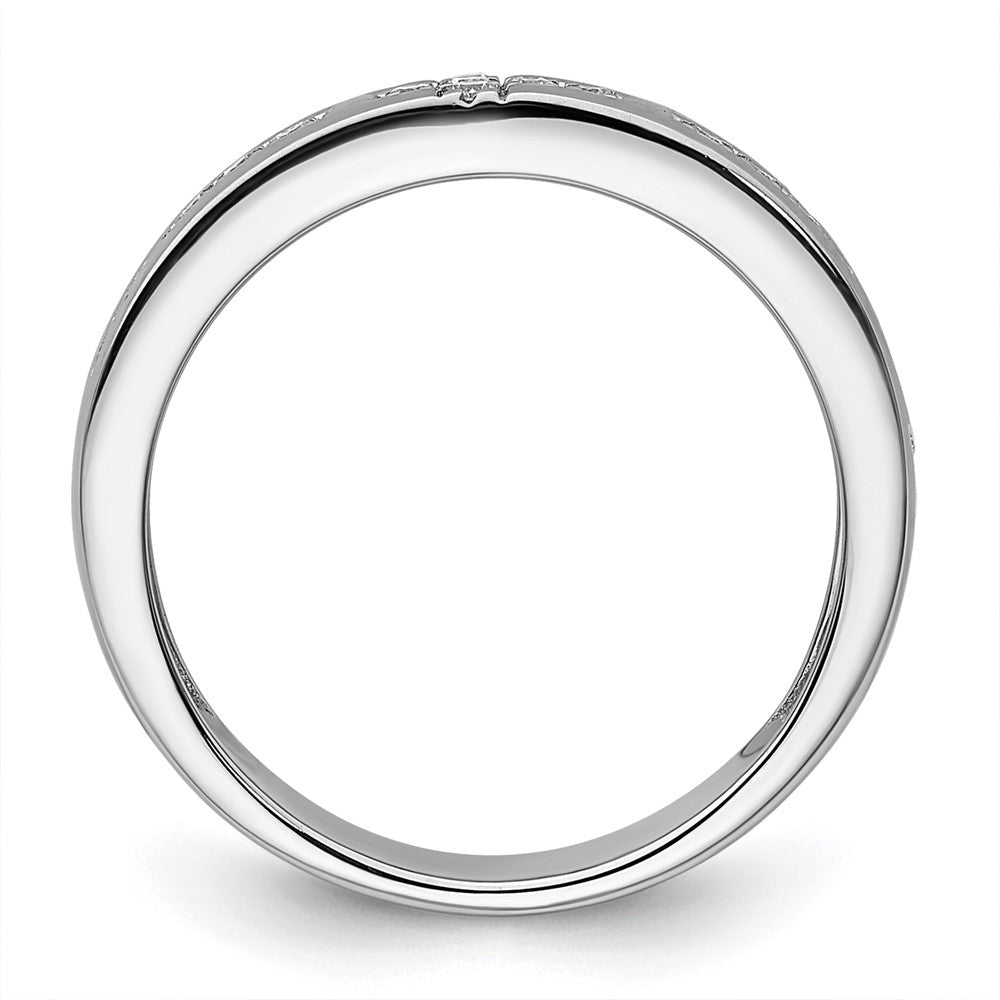 14K Weißgold Kreuz-Ring mit 0,2 ct. Laborgezüchteten Diamanten VS/SI+ G+