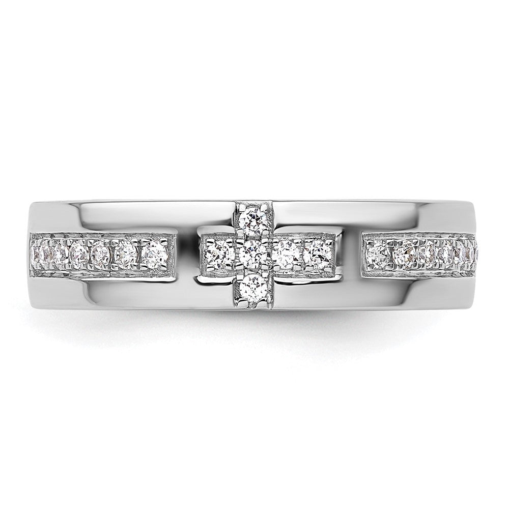 14K Weißgold Kreuz-Ring mit 0,2 ct. Laborgezüchteten Diamanten VS/SI+ G+
