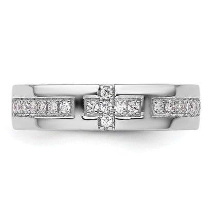 14K Weißgold Kreuz-Ring mit 0,2 ct. Laborgezüchteten Diamanten VS/SI+ G+