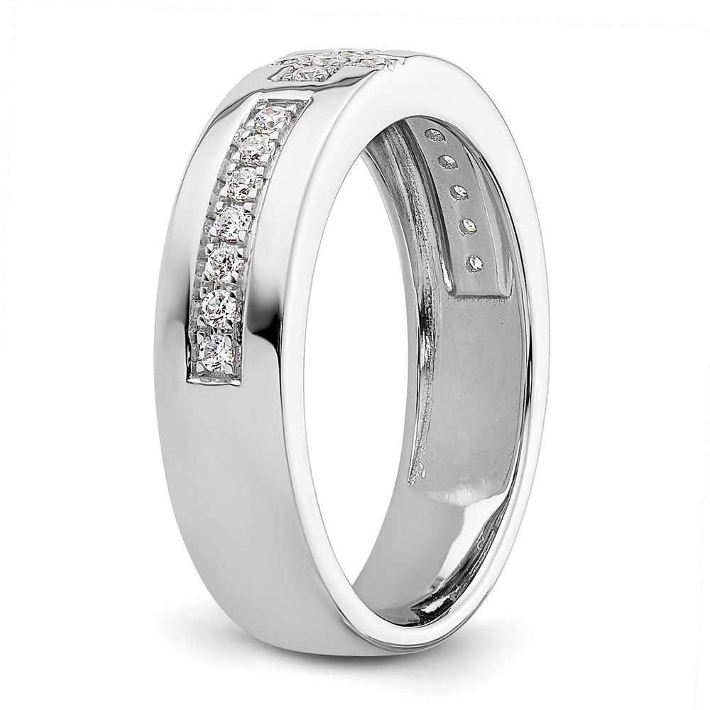 14K Weißgold Kreuz-Ring mit 0,2 ct. Laborgezüchteten Diamanten VS/SI+ G+