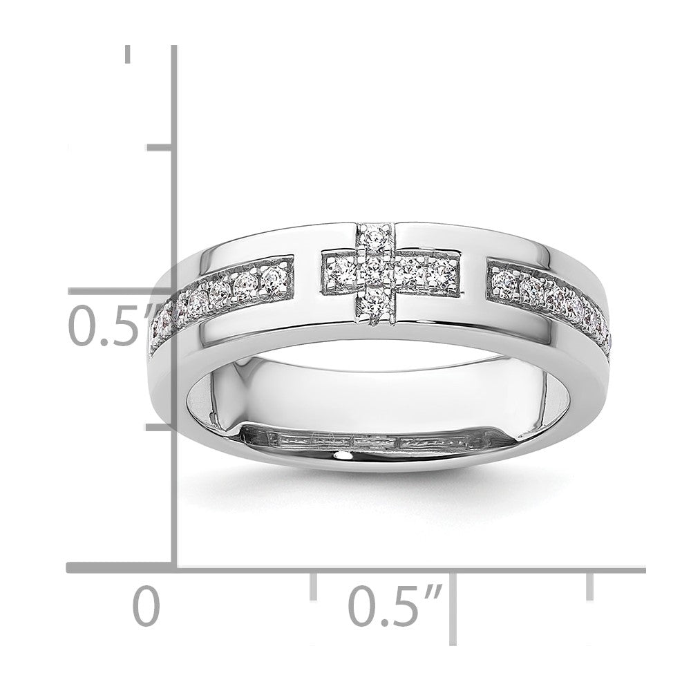 14K Weißgold Kreuz-Ring mit 0,2 ct. Laborgezüchteten Diamanten VS/SI+ G+