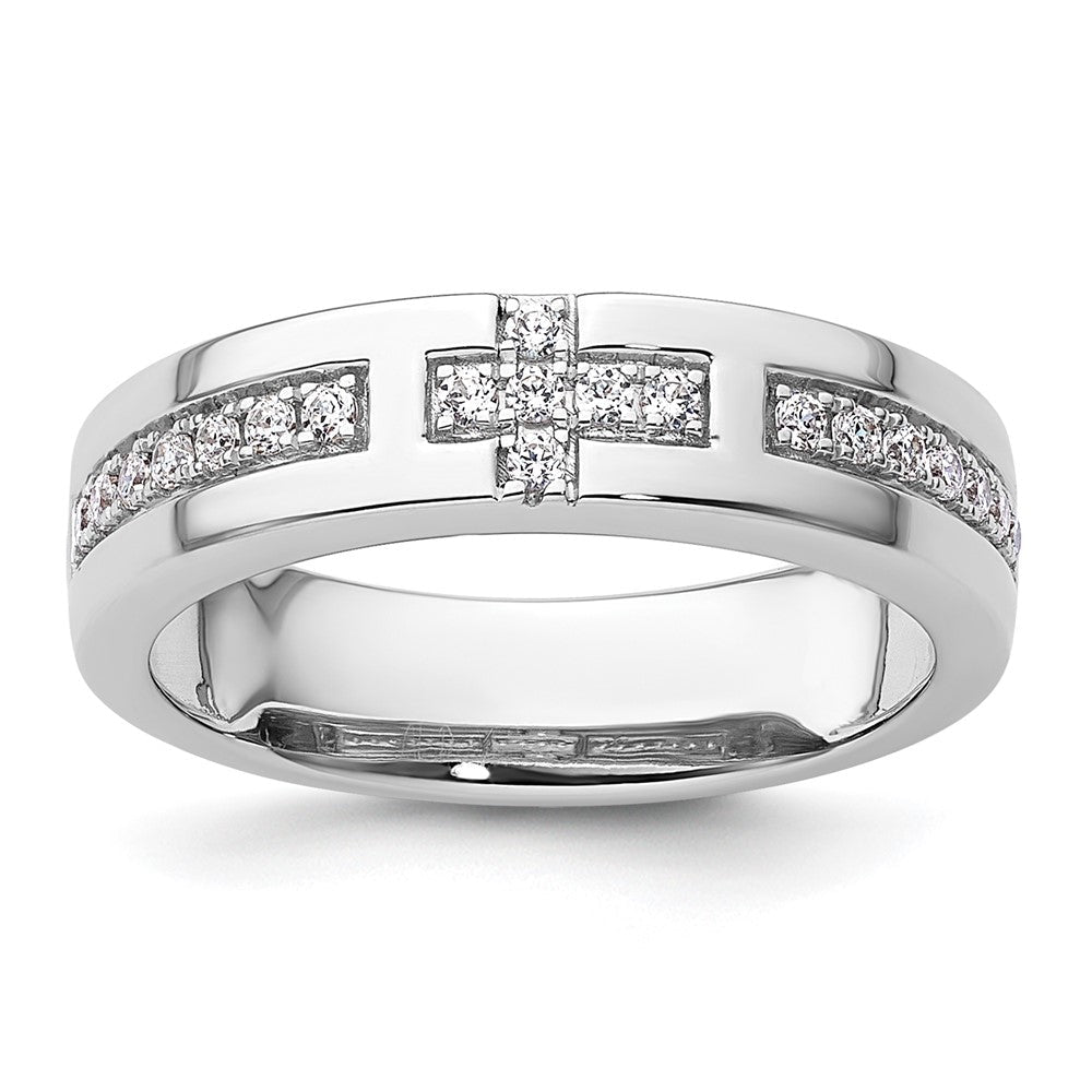 14K Weißgold Kreuz-Ring mit 0,2 ct. Laborgezüchteten Diamanten VS/SI+ G+