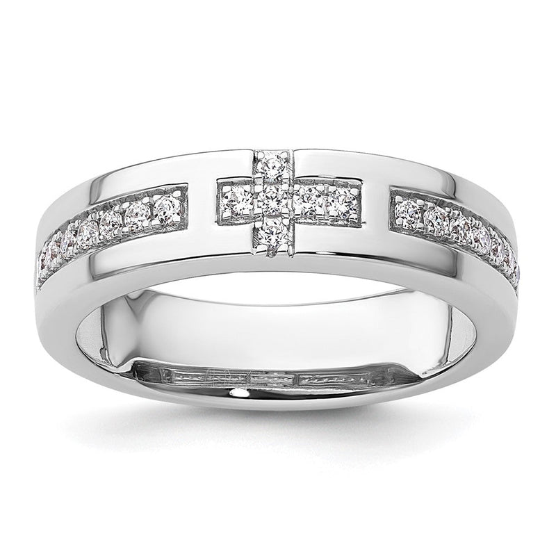 14K Weißgold Kreuz-Ring mit 0,2 ct. Laborgezüchteten Diamanten VS/SI+ G+