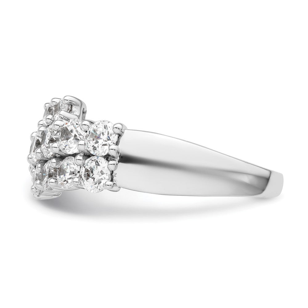 14K Weißgold Ring mit im Labor gezüchteten Diamanten VS/SI+ G+, dreireihig