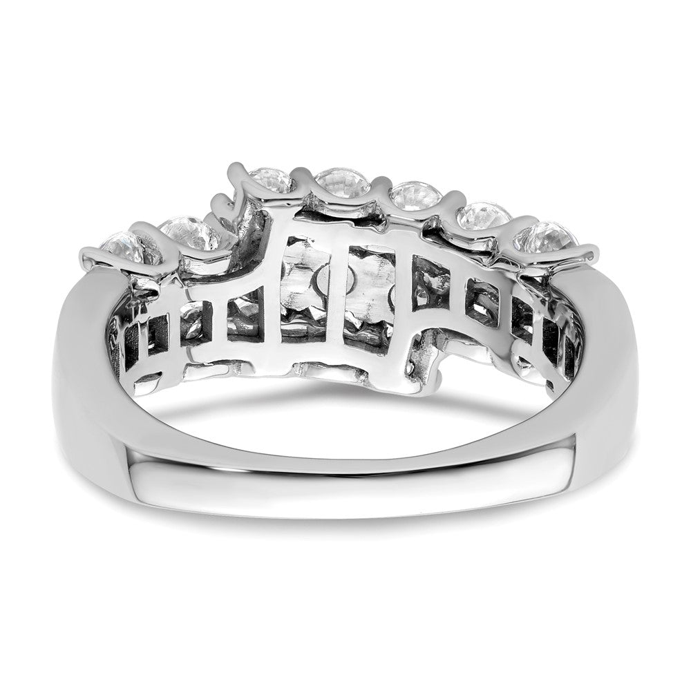 14K Weißgold Ring mit im Labor gezüchteten Diamanten VS/SI+ G+, dreireihig