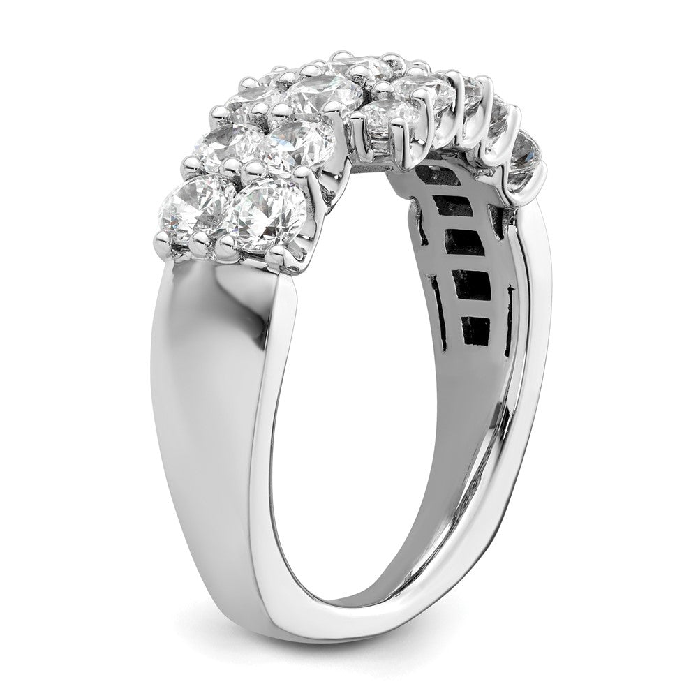 14K Weißgold Ring mit im Labor gezüchteten Diamanten VS/SI+ G+, dreireihig