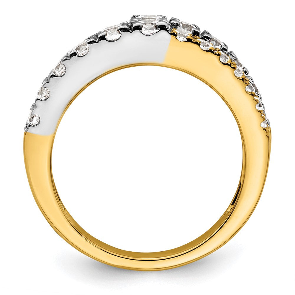 14K Bicolor 1,25 ct. Laborgezüchteter Diamant VS/SI+ G+ Kompletter Doppelreihiger Ring