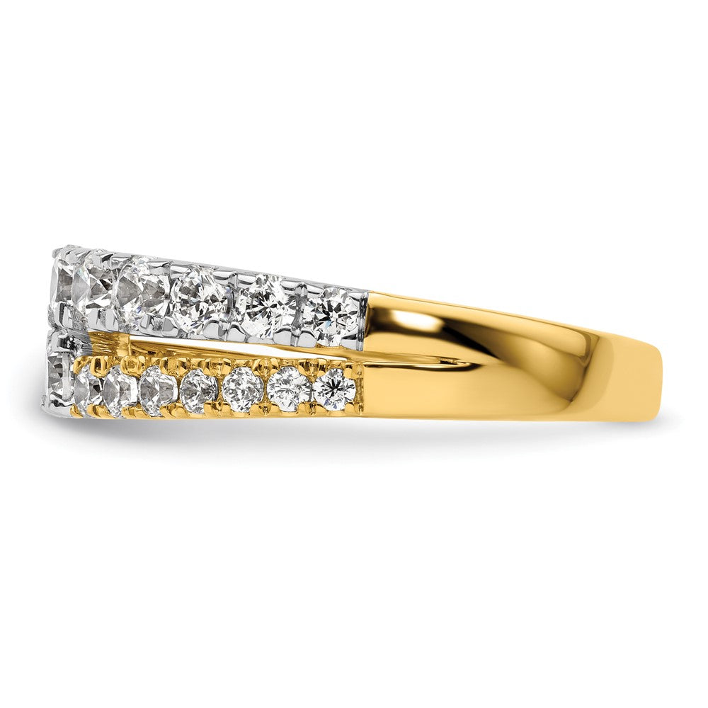 14K Bicolor 1,25 ct. Laborgezüchteter Diamant VS/SI+ G+ Kompletter Doppelreihiger Ring